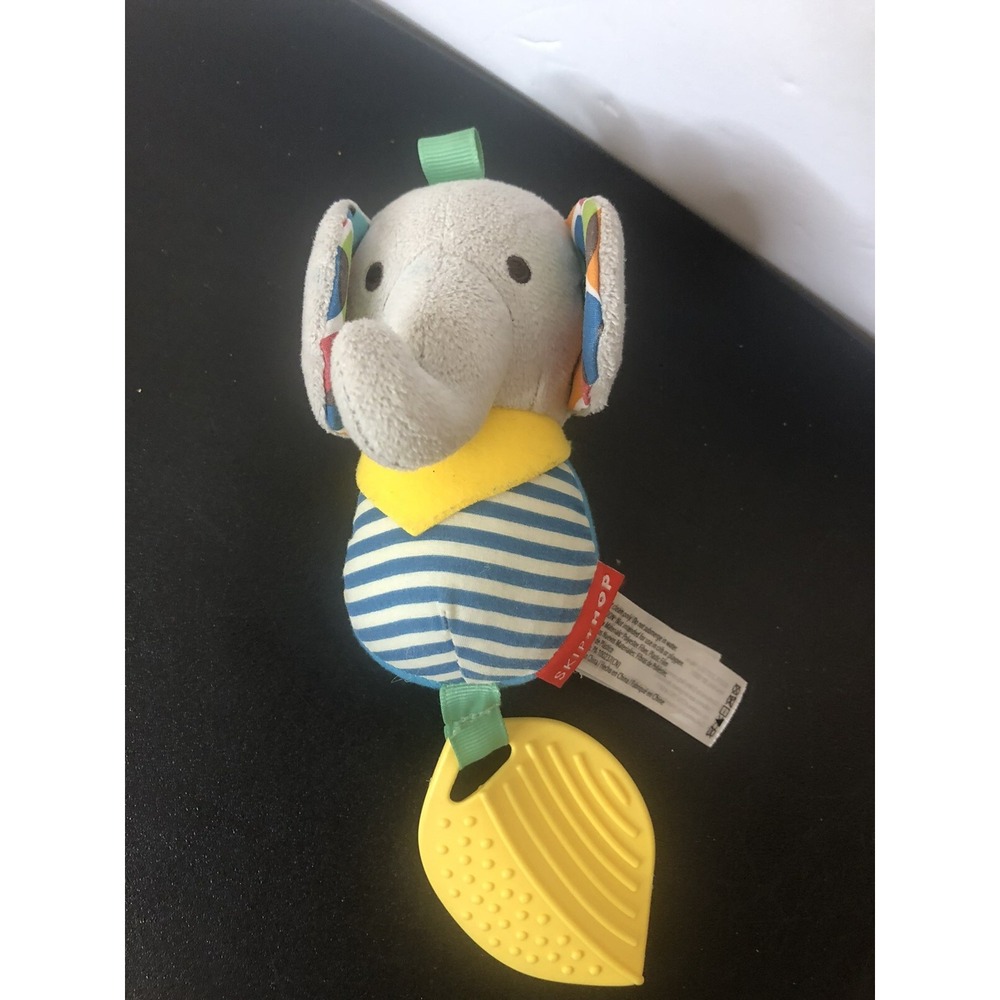 Skip Hop Elephant Take-Along Rattle‎ Chime Crinkle Toy 8"